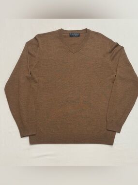 Hart Schaffner Marx Merino Wool Sweater Long Sleeve Men’s Medium Khaki Brown